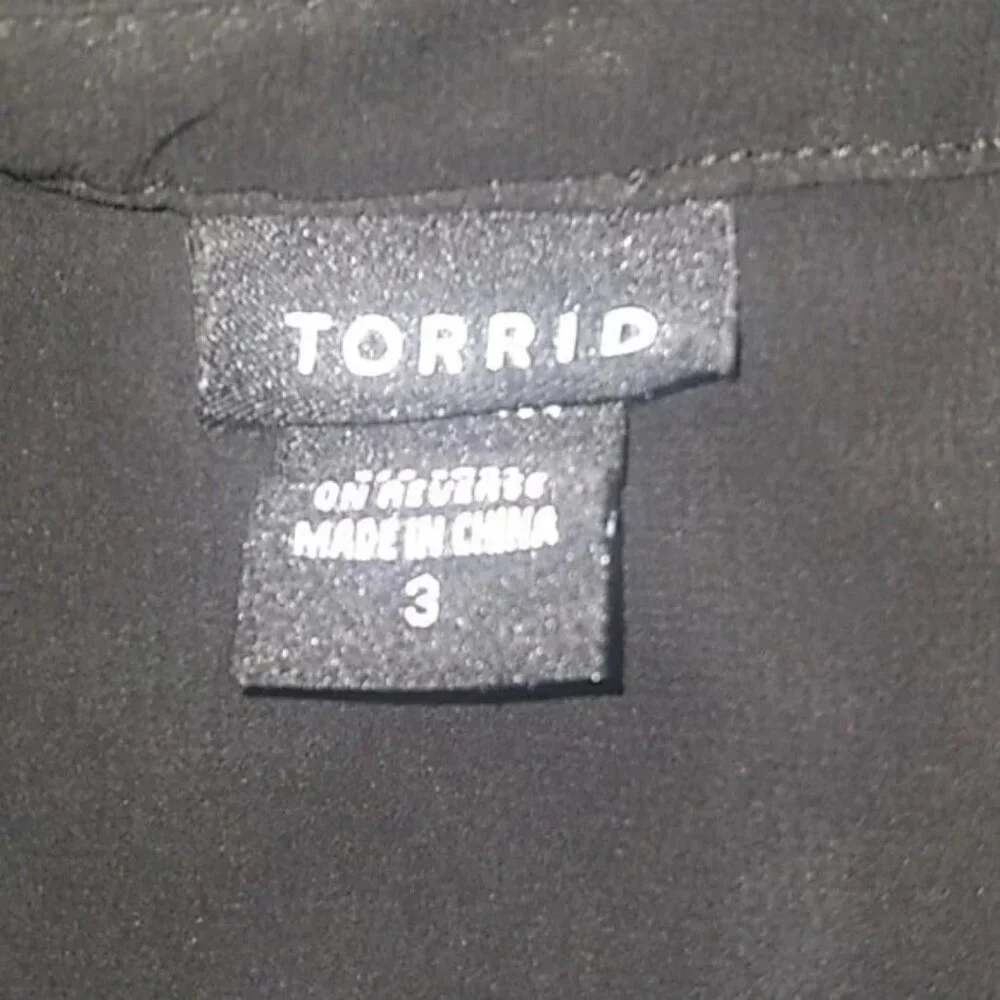 Torrid Georgette Black Ruffle Sheer Blouse - Picture 7 of 8